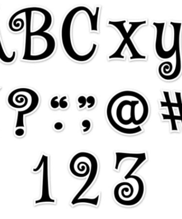 Black Swirl Designer Letters