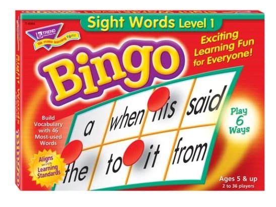 Sight Words Level 1 Bingo