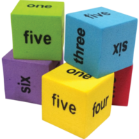 Foam Number Word Dice