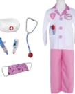 Doctor Costume W/Gament Bag (5-6) Pink