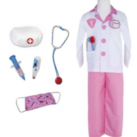Doctor Costume W/Gament Bag (5-6) Pink