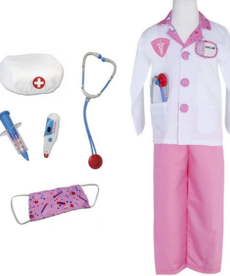 Doctor Costume W/Gament Bag (5-6) Pink