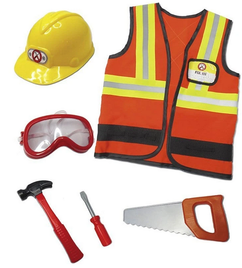 Construction Worker Costume W/Gament Bag(5-6)