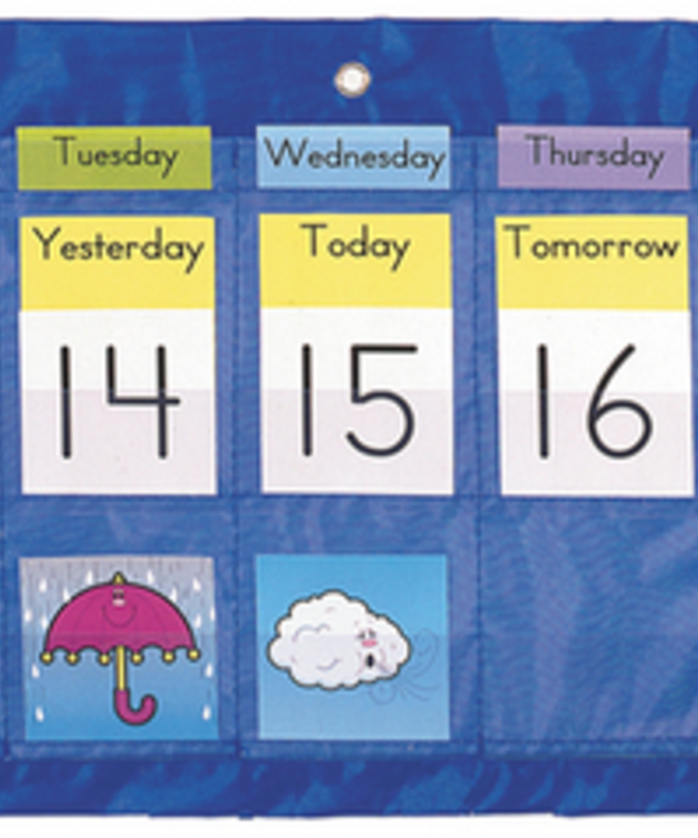 Weekly Calendar with Weather Pocket Chart