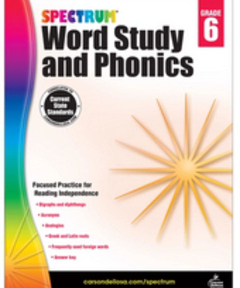 Spectrum Word Study and Phonics (6) Book