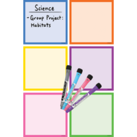 Colorful Magnetic Dry Erase Squares