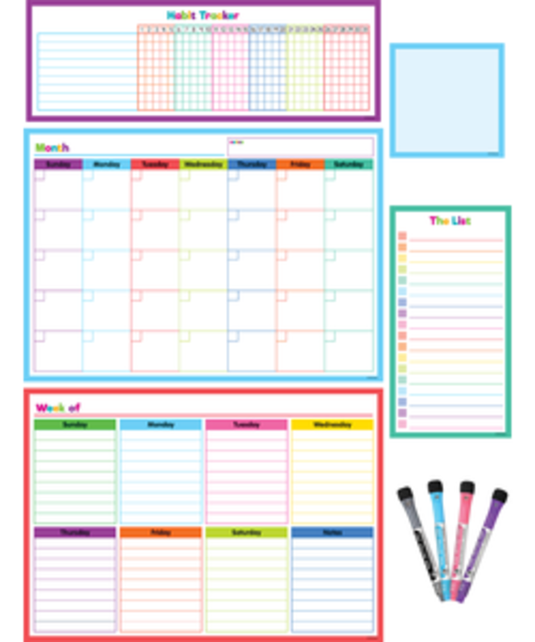 Colorful Dry Erase Calendar Set Inspiring Young Minds to Learn