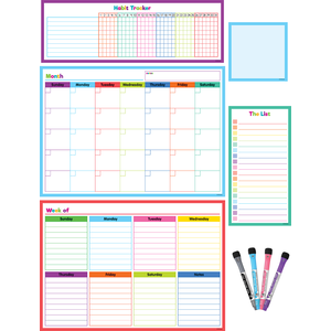Colorful Magnetic Dry Erase Calendar Set