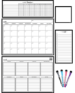 Black & White Magnetic Dry Erase Calendar Set