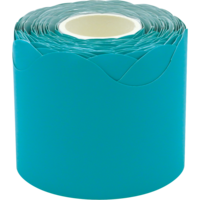 Teal Scalloped Rolled Border Trim