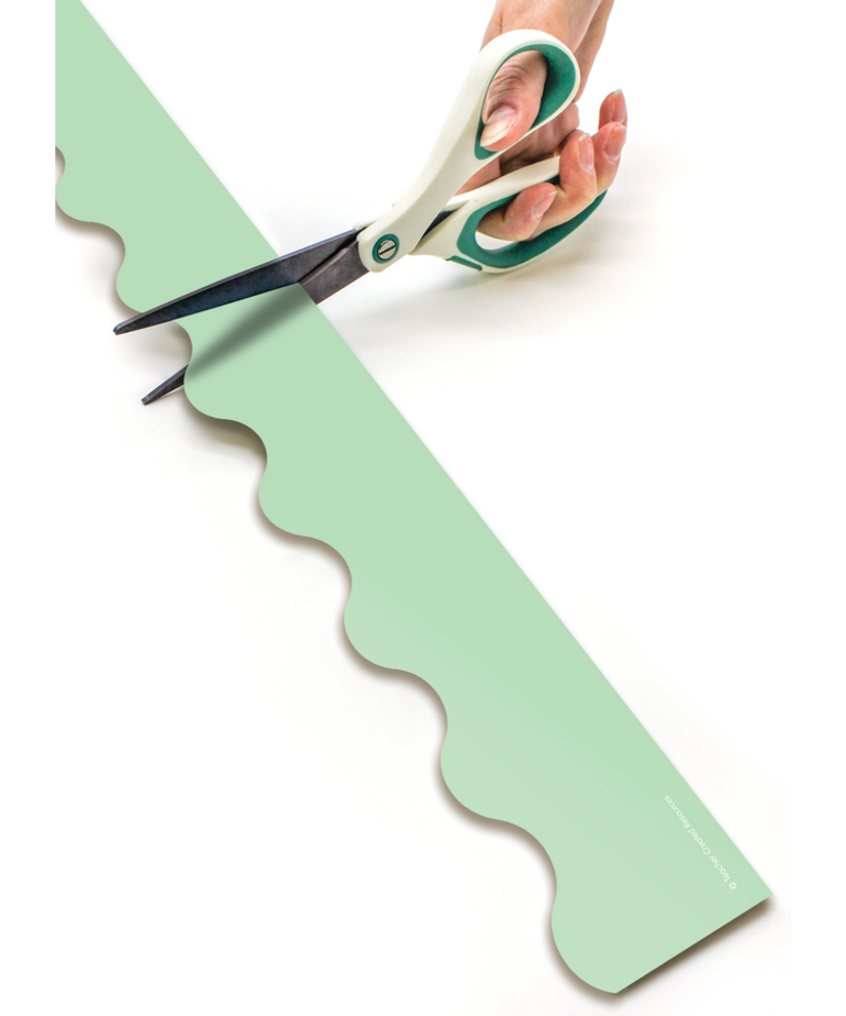Mint Green Scalloped Rolled Border Trim