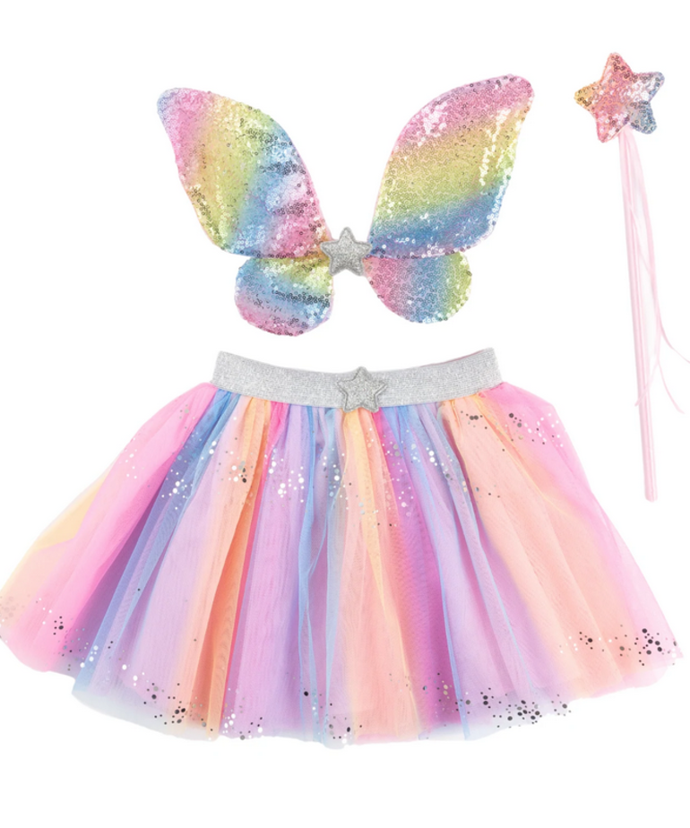 Rainbow Tutu with Wings & Wand