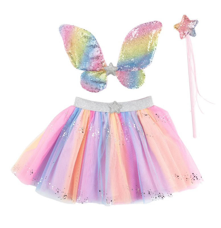 Rainbow Tutu with Wings & Wand