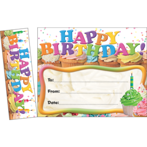 Happy Birthday Cupcakes Bookmark Award