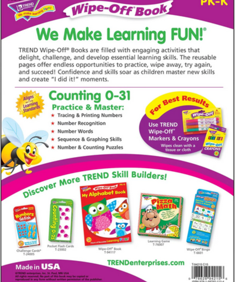 Counting 0-31 Write On/Wipe Off Book