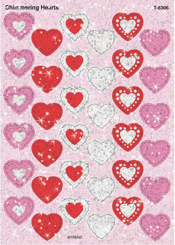 Shimmering Hearts Stickers