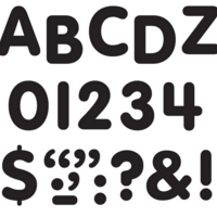 Black 1" Stick On Letters