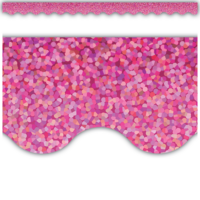 Pink Sparkle Scalloped Border Trim