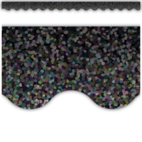 Black Sparkle Scalloped Trim