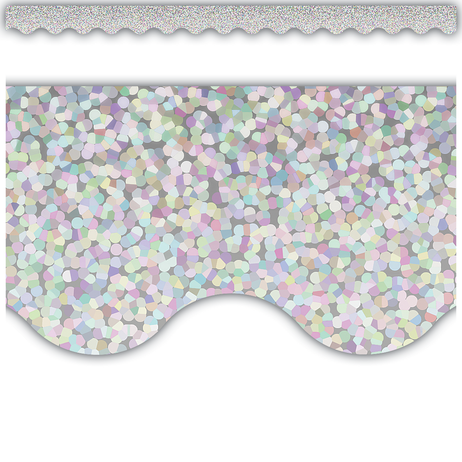 Silver Sparkle Scalloped Border