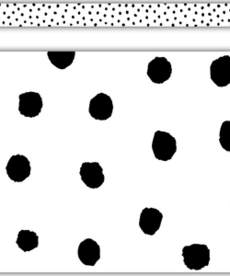 Black Painted Dots On White Straight Border