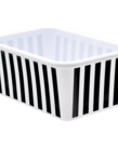 Black and White Stripes Small Plastic Storage Bin