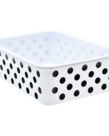 Black Polka Dots on White Large Storage Bin