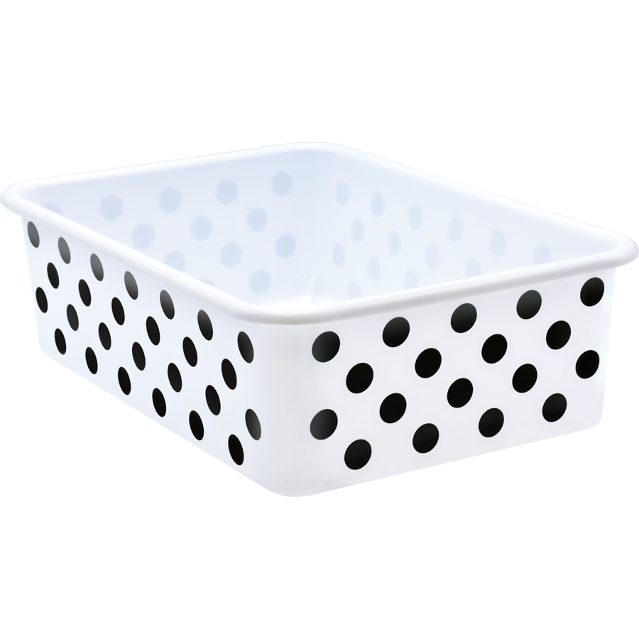 Black Polka Dots on White Large Storage Bin