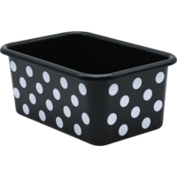 White Polka Dots on Black Small Storage Bin