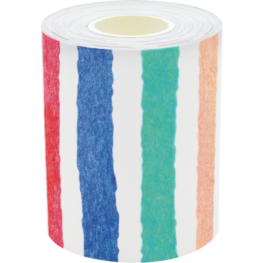 Watercolor Stripes Straight Rolled Border Trim
