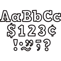 Black and White 4" Bold Block Letters