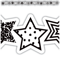 Black & White Stars Die Cut Border
