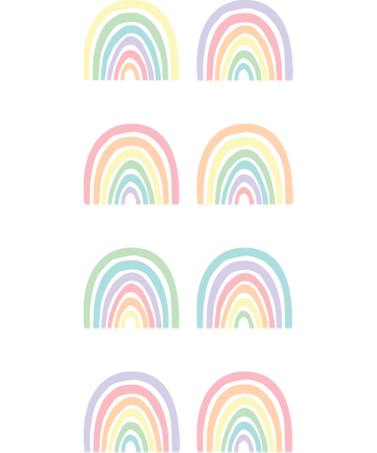Pastel Pop Rainbows Stickers