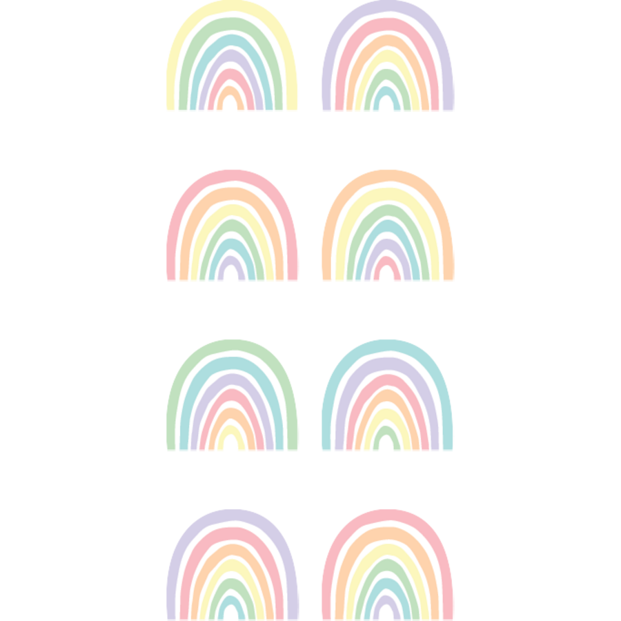 Pastel Pop Rainbows Stickers