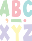 Pastel Pop 7" Fun Font Letters