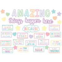 Pastel Pop Amazing Things Happen Here Bulletin Board