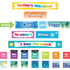 Colorful Weather Pocket Chart Cards