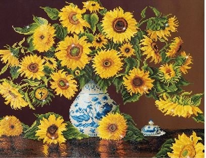 Diamond Dotz-Sunflowers in a China Vase