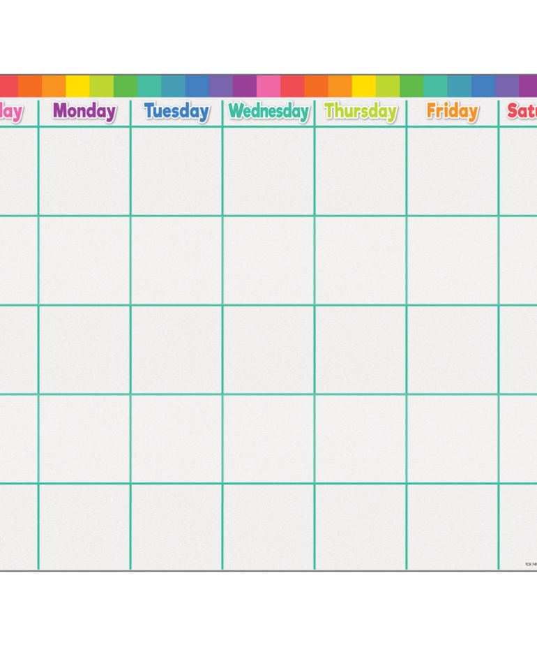 Colorful Calendar Write On/Wipe Off