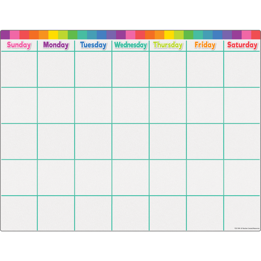 Colorful Calendar Write On/Wipe Off