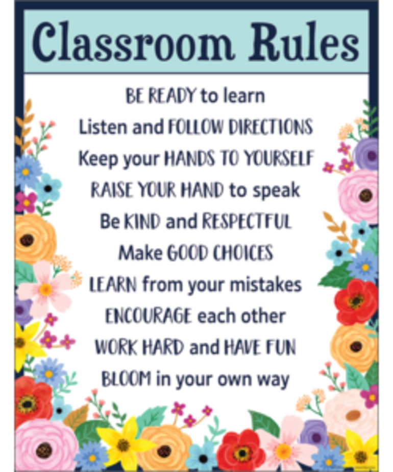 Wildflowers Classroom Rules Chart