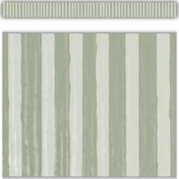 Classroom Cottage Sage Stripes Border