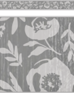 Classroom Cottage Gray Floral Straight Border