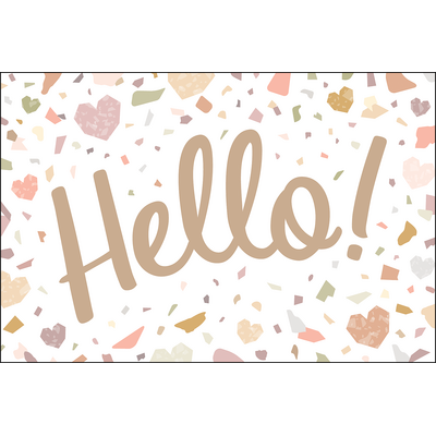 Terrazzo Tones Hello Postcard