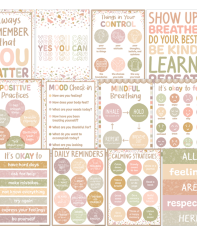 Terrazzo Tones Positive Practices Small Poster Set