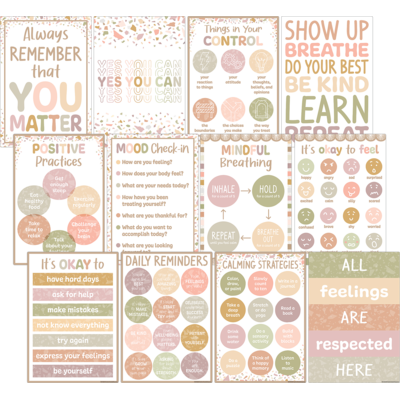 Terrazzo Tones Positive Practices Small Poster Set