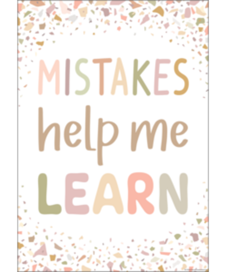 Terrazzo Tones Mistakes Help Me Learn Positive Poster