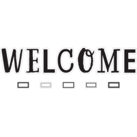 Black and White Welcome Bulletin Board