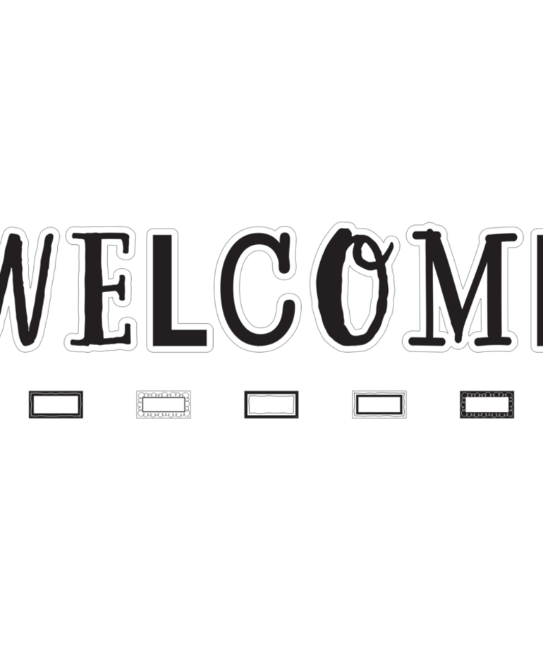 Black and White Welcome Bulletin Board