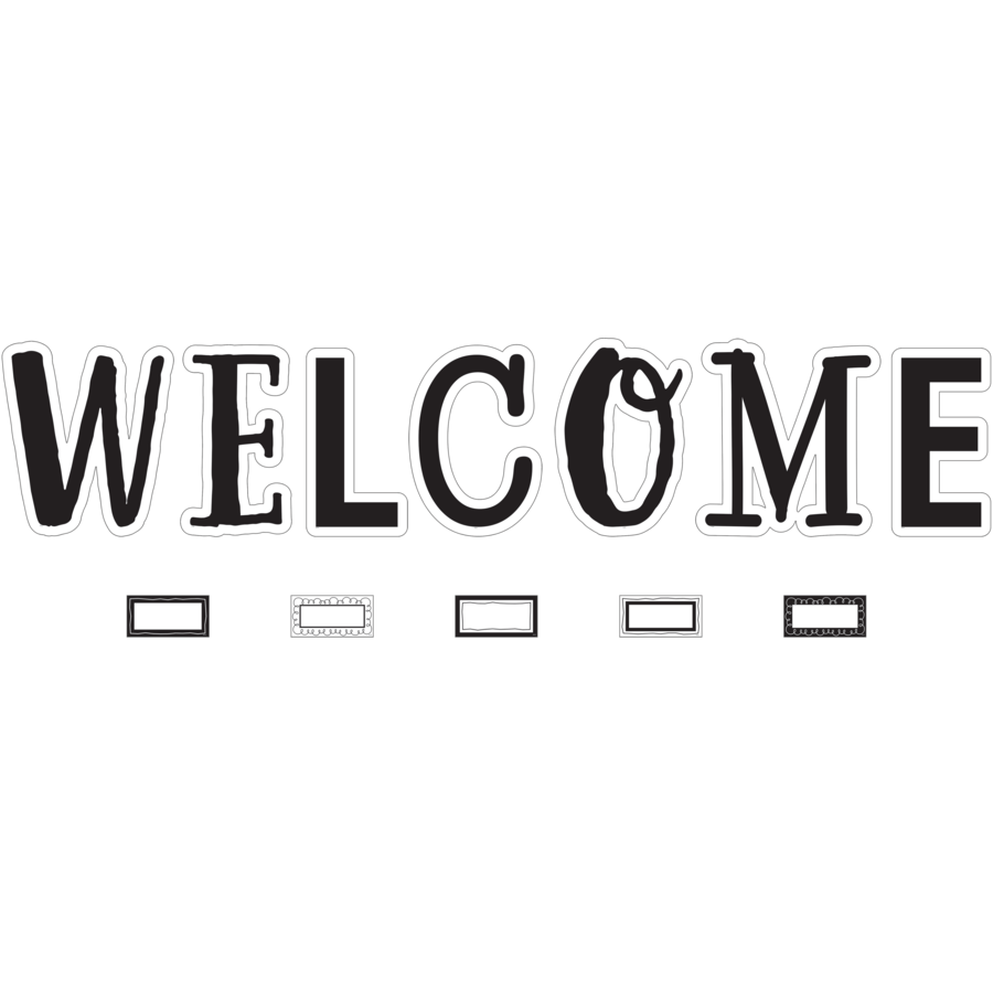 Black and White Welcome Bulletin Board